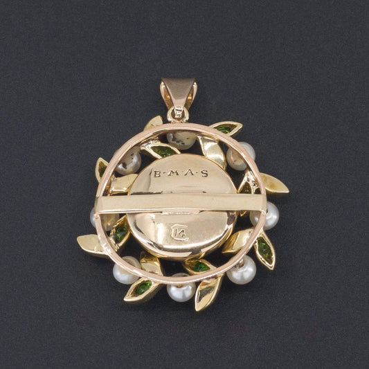 Amethyst Pendant | 14k Gold Amethyst Demantoid Garnet & Pearl Pendant