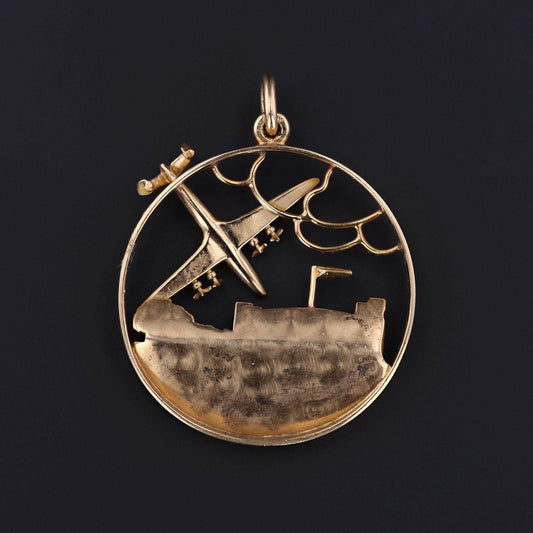 Airport Pendant | 14k Gold and Enamel Airport Pendant by Sloan & Co.