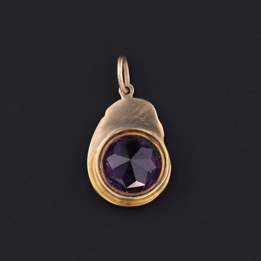 Amethyst Ram Pendant | Antique Pin Conversion