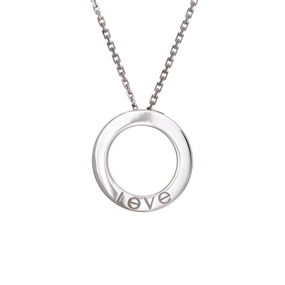 Cartier Love Necklace 3 Diamonds 18k White Gold Estate Fine Jewelry 16.5