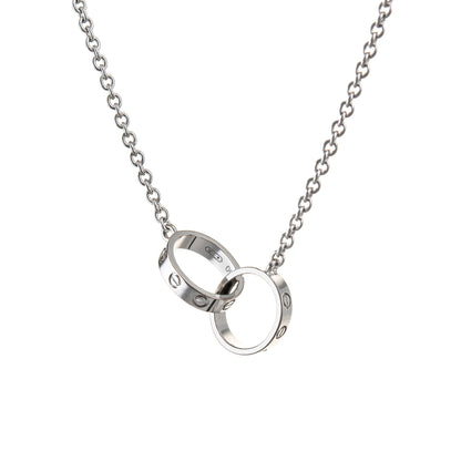 Cartier Love Necklace Interlocking 18k White Gold Estate Fine Jewelry 17