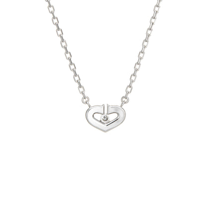 C de Cartier Diamond Necklace Estate 18k White Gold 15 Chain Fine Jewelry