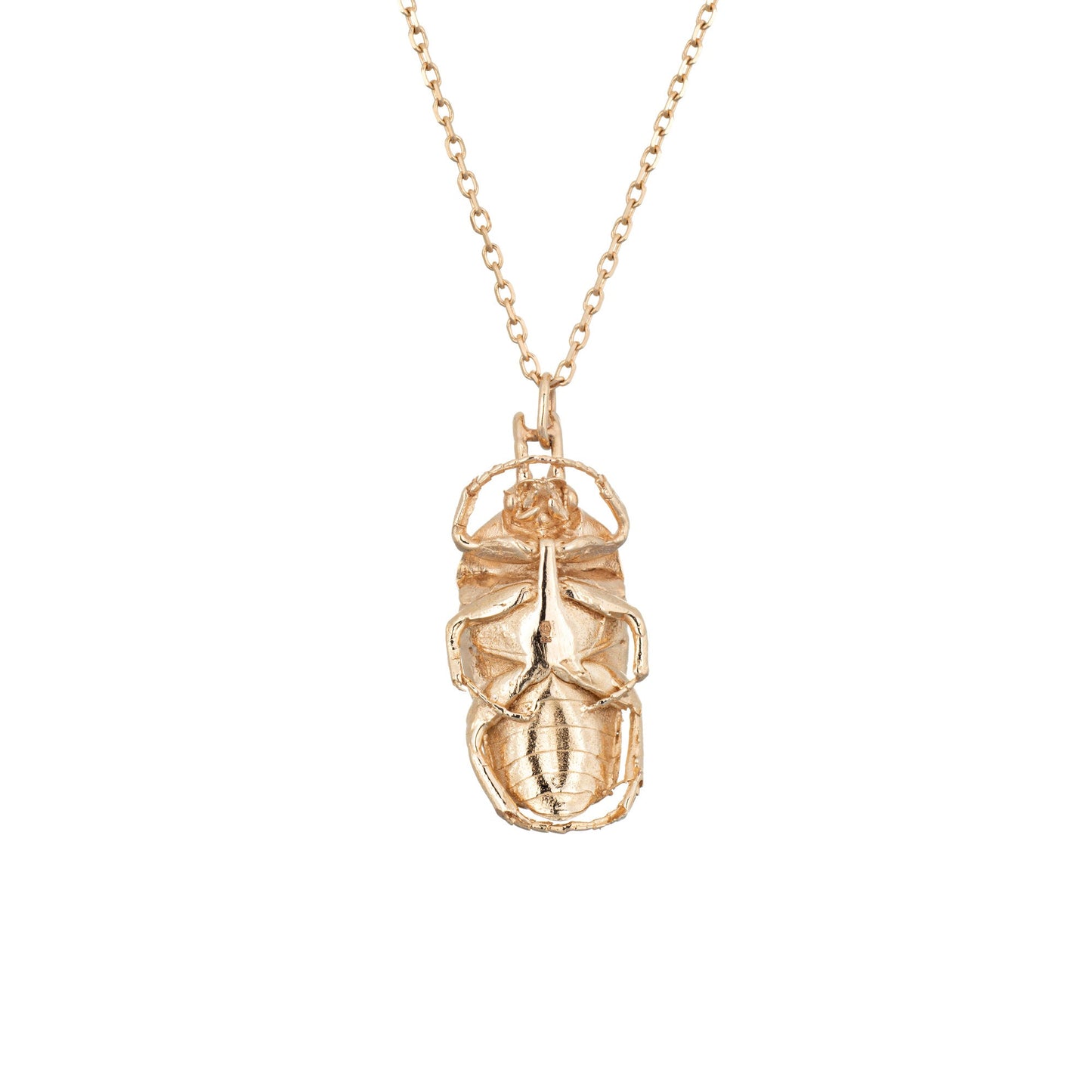 Celine Daoust Trillion Diamond Scarab Necklace 14k Yellow Gold Estate Jewelry