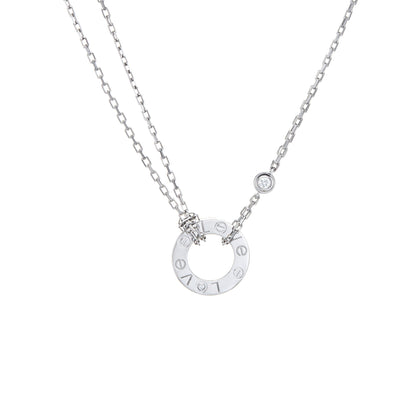 Cartier Diamond Love Necklace 18k White Gold Estate Jewelry Receipt 16
