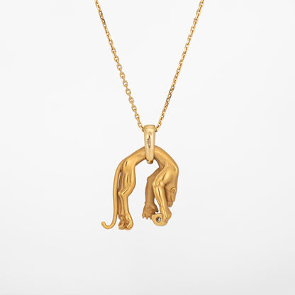 Carrera y Carrera Panther Pendant Necklace Diamond Estate 18k Yellow Gold