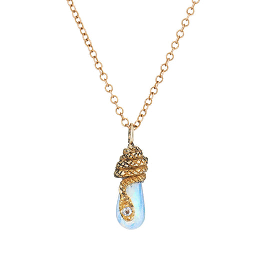 Antique Victorian Opal Snake Necklace Diamond 14k Gold 10k Esemco Chain