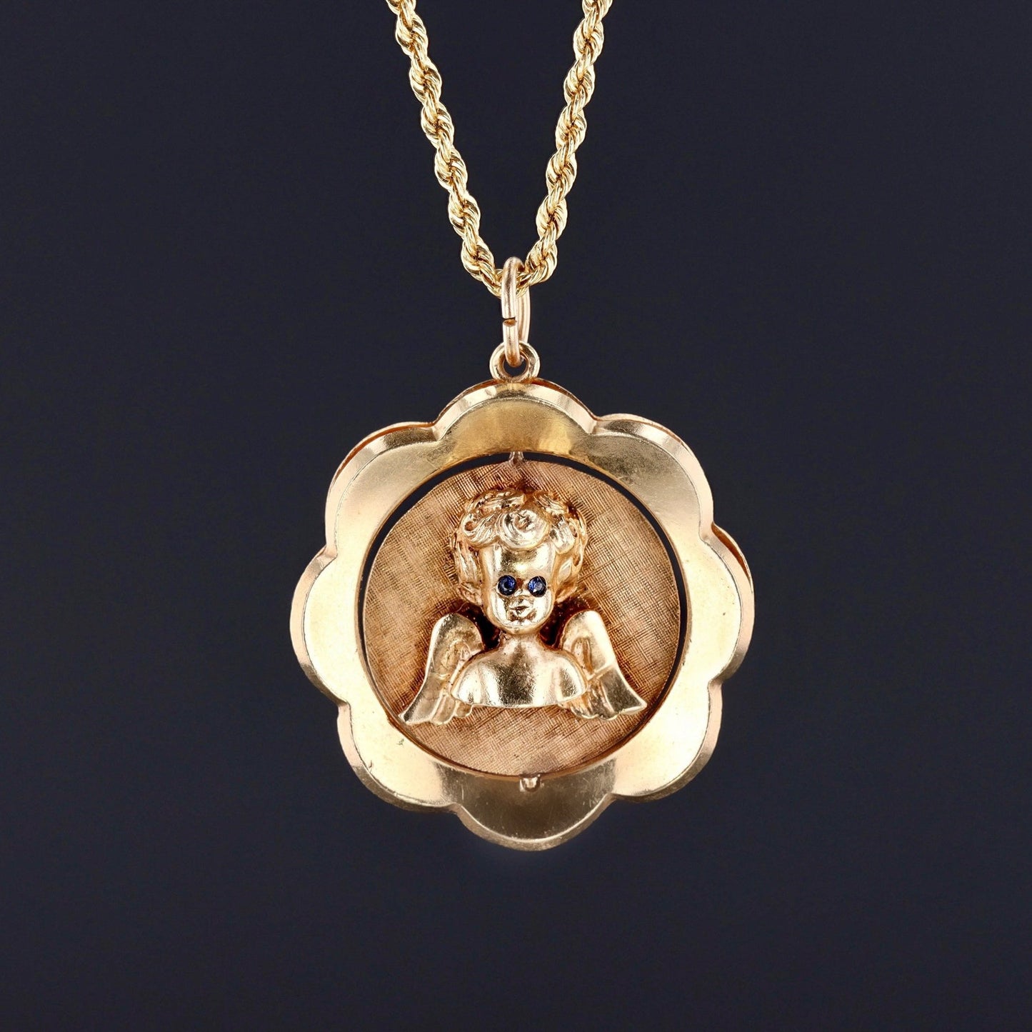 Angel & Devil Spinner Pendant | 14k Gold Pendant