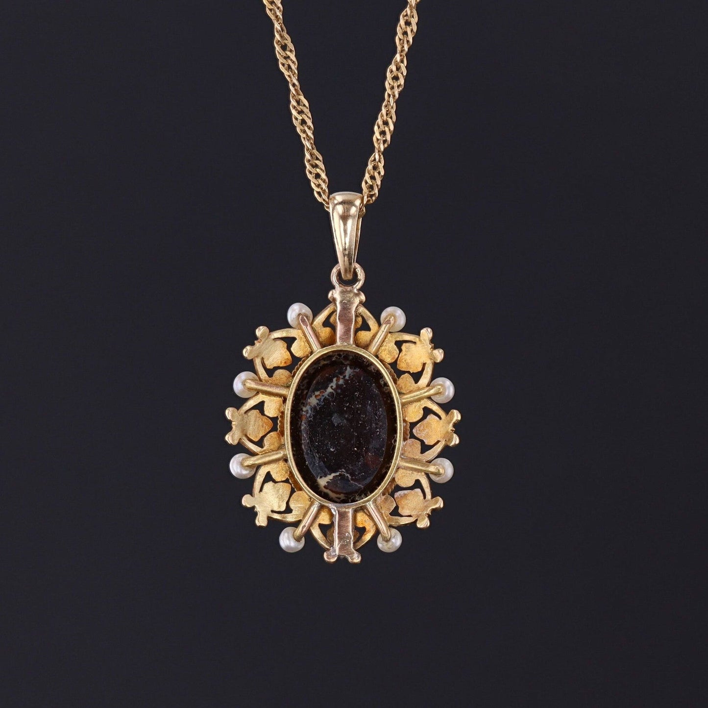 Antique Boulder Opal Conversion Pendant of 14k Gold