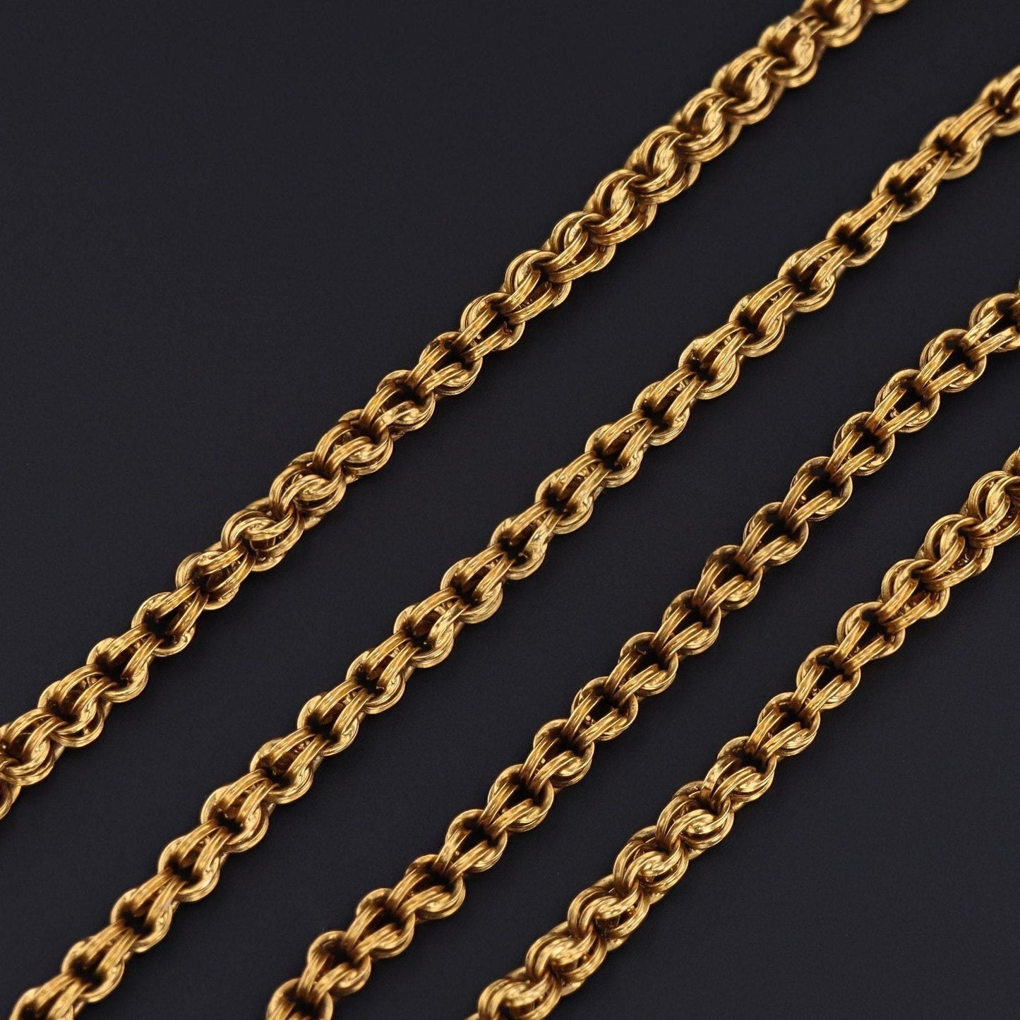Antique 14k Gold Chain | 14k Gold Fancy Link Chain