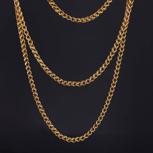 Antique 14k Gold Chain | 14k Gold Fancy Link Chain