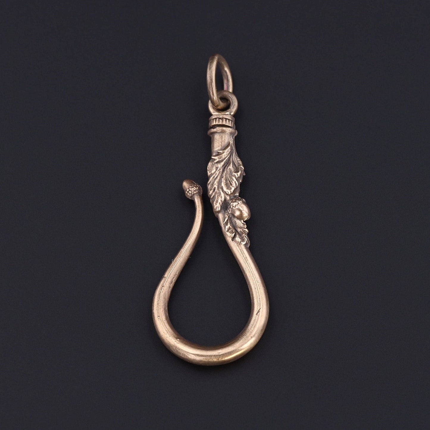 Acorn Antique Reproduction Charm Holder of 14k Gold