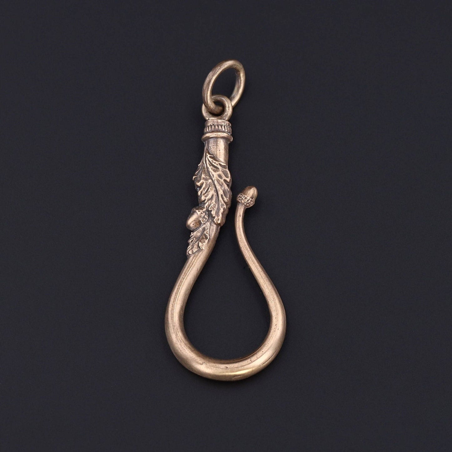 Acorn Antique Reproduction Charm Holder of 14k Gold