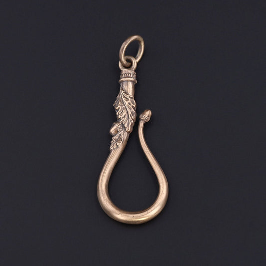 Acorn Antique Reproduction Charm Holder of 14k Gold