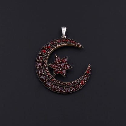 Antique Bohemian Garnet Pin Conversion Pendant