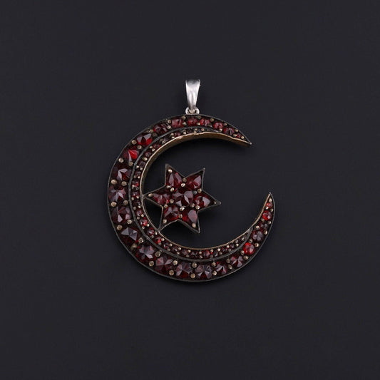Antique Bohemian Garnet Pin Conversion Pendant