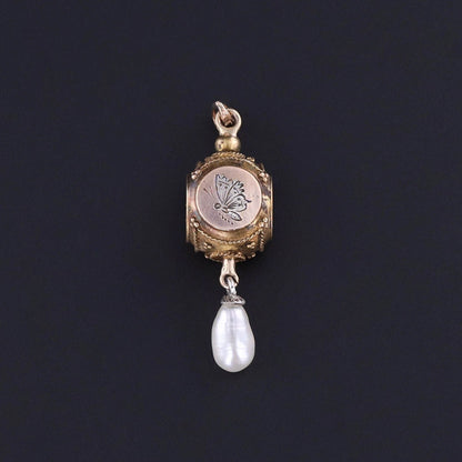 Antique Butterfly Conversion Pendant of 14k Gold