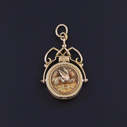 Antique Bird Locket of 14k Gold