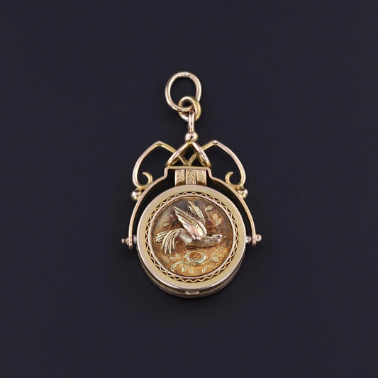 Antique Bird Locket of 14k Gold