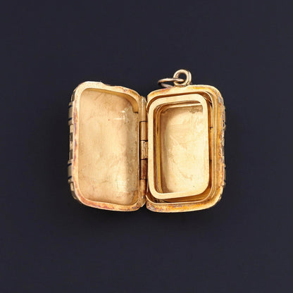 Antique Buckle Suitcase Locket of 18k Gold