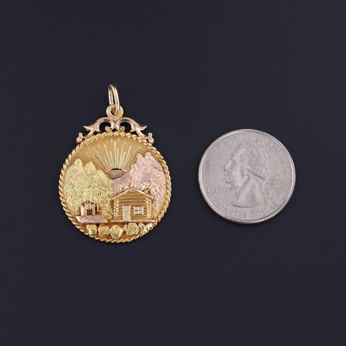 Antique Alaska Pendant of 18k Gold