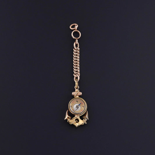 Antique Anchor Compass Pendant of 12ct Gold